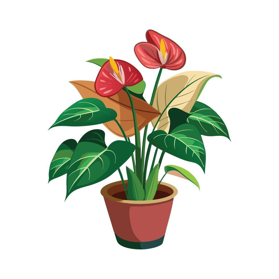 Beautiful Flowerpot Houseplant Illustration vector