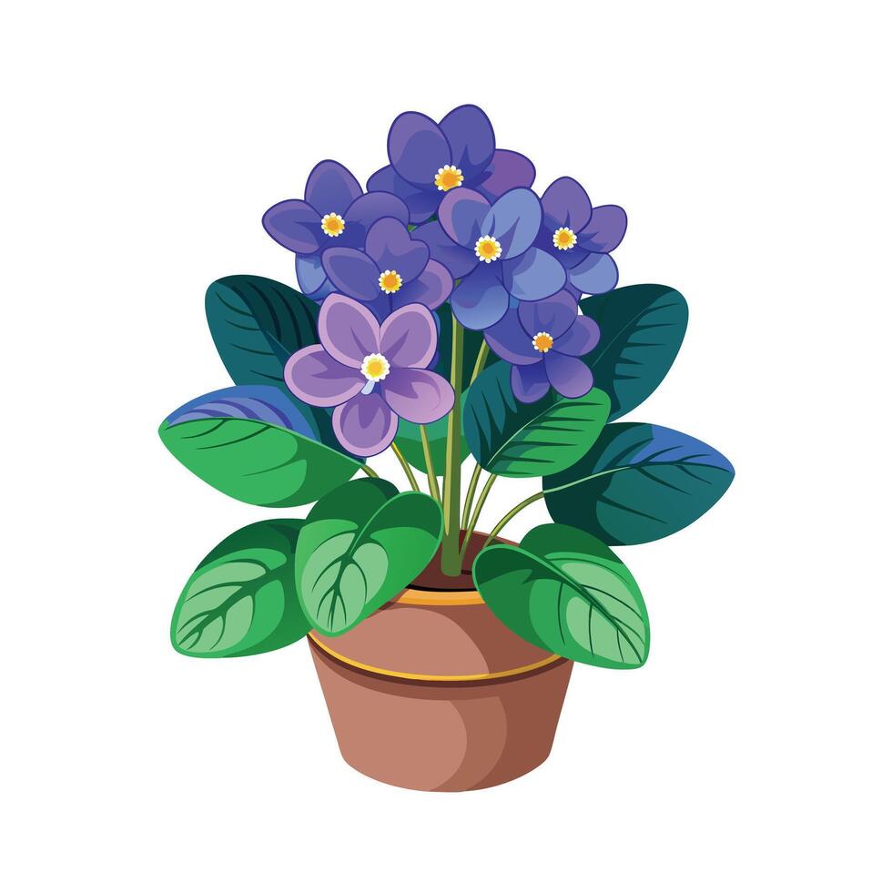 Beautiful Flowerpot Houseplant Illustration vector