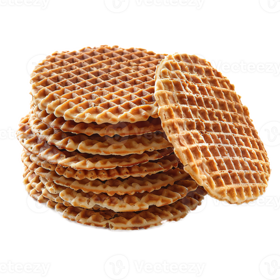 Stack of fresh Stroopwafels isolated on transparent background png