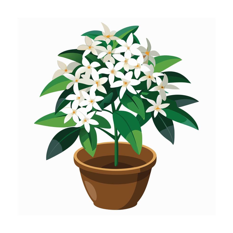 Beautiful Flowerpot Houseplant Illustration vector