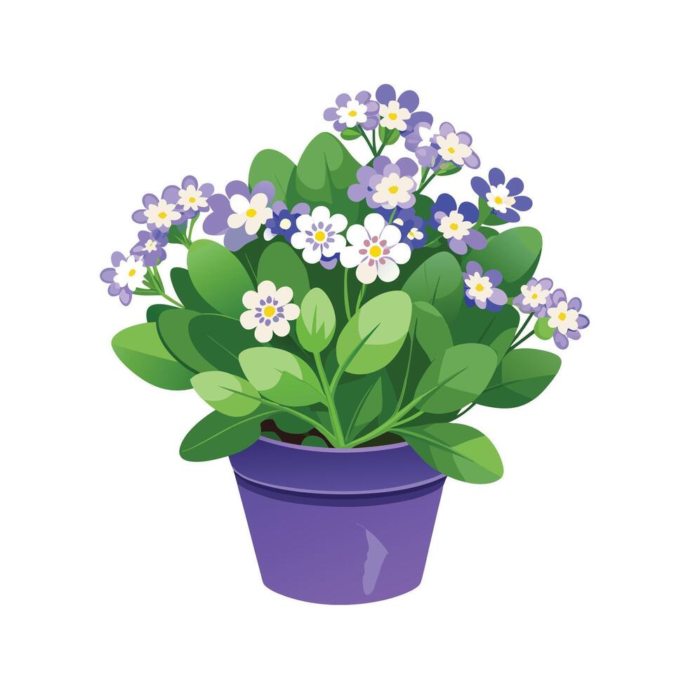 Beautiful Flowerpot Houseplant Illustration vector