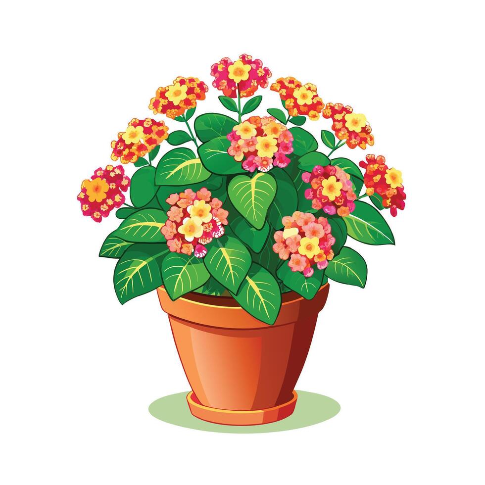 Beautiful Flowerpot Houseplant Illustration vector