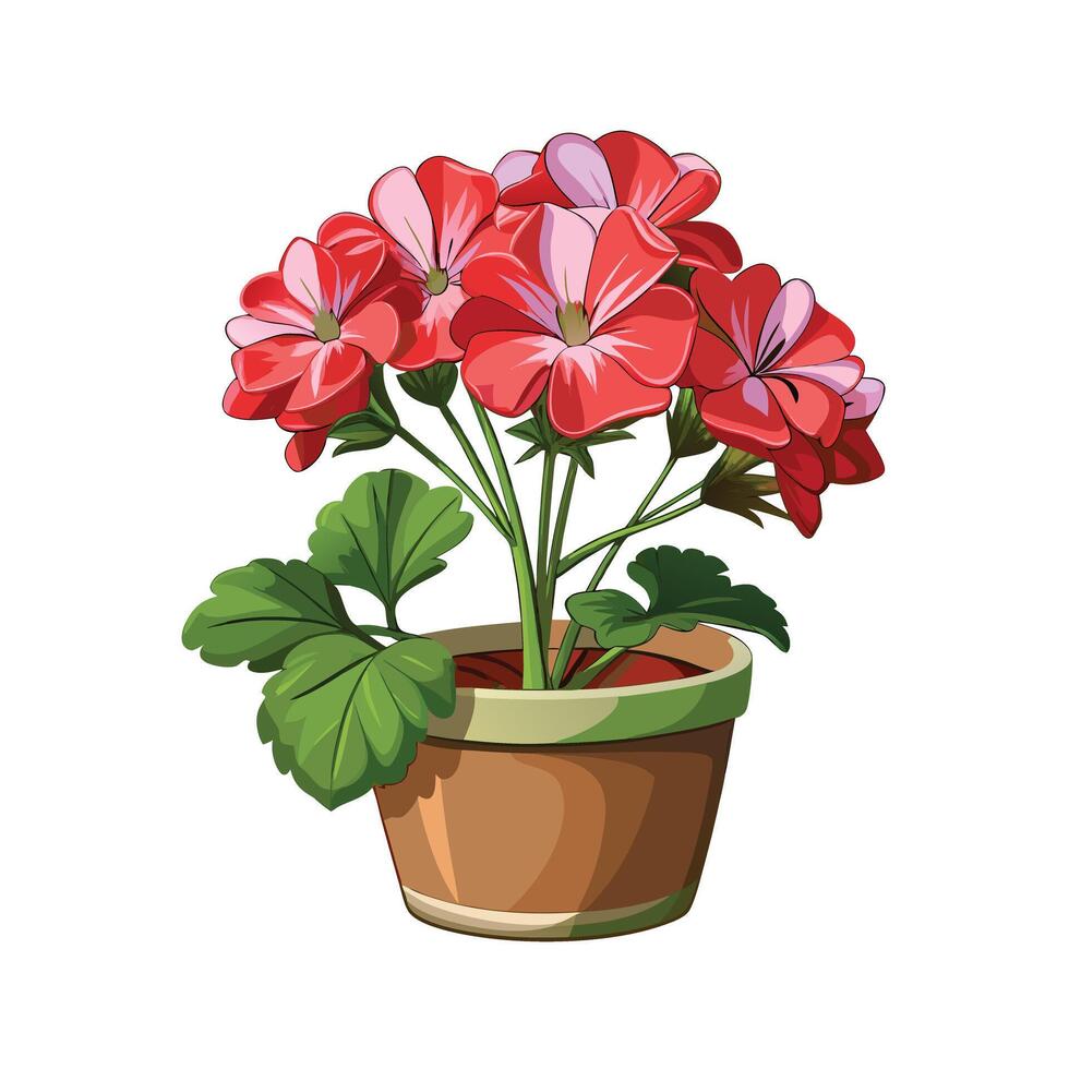 Beautiful Flowerpot Houseplant Illustration vector