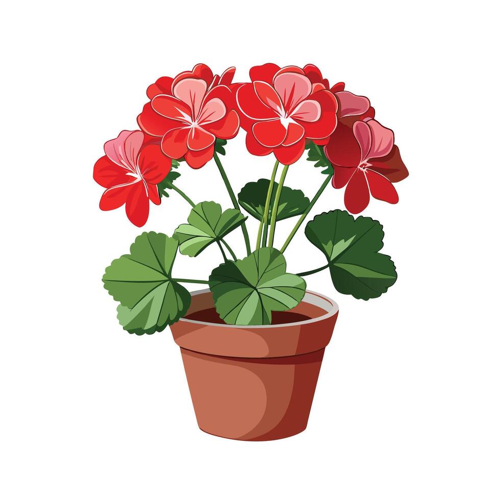 Beautiful Flowerpot Houseplant Illustration vector