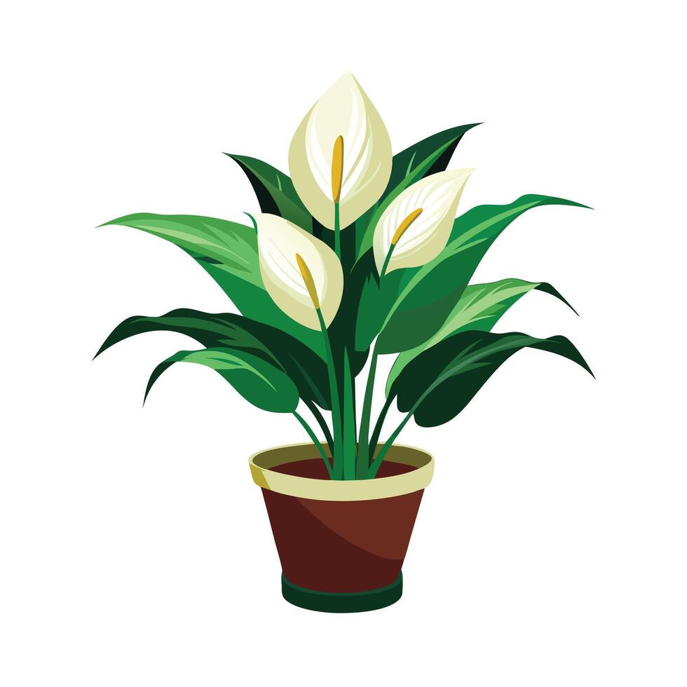 Beautiful Flowerpot Houseplant Illustration vector