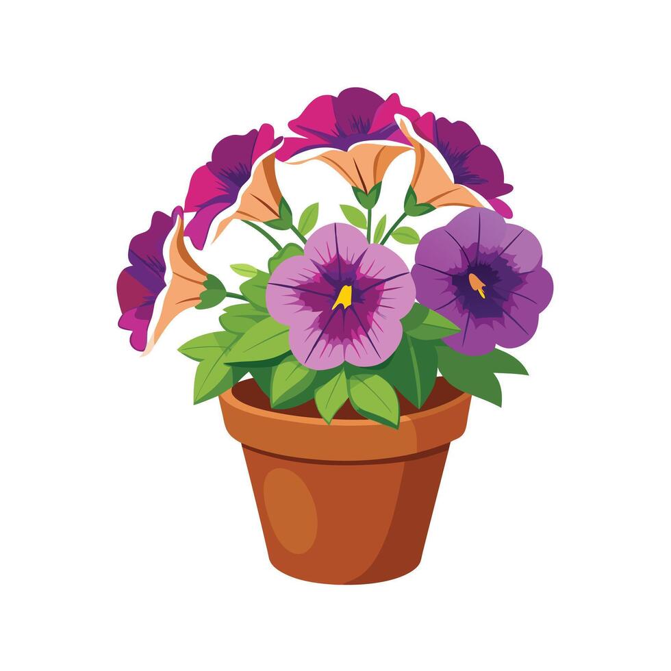 Beautiful Flowerpot Houseplant Illustration vector