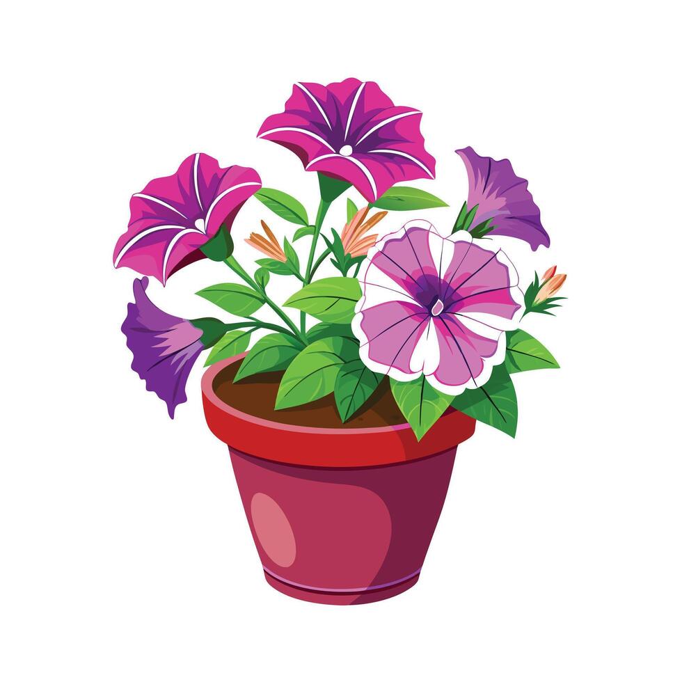 Beautiful Flowerpot Houseplant Illustration vector