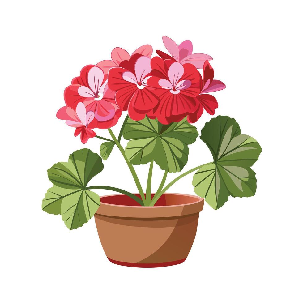 Beautiful Flowerpot Houseplant Illustration vector