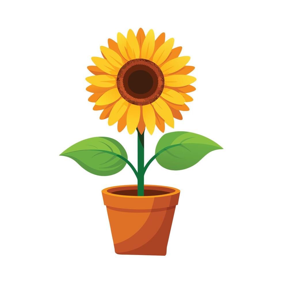 Beautiful Flowerpot Houseplant Illustration vector