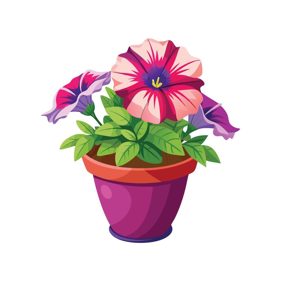 Beautiful Flowerpot Houseplant Illustration vector