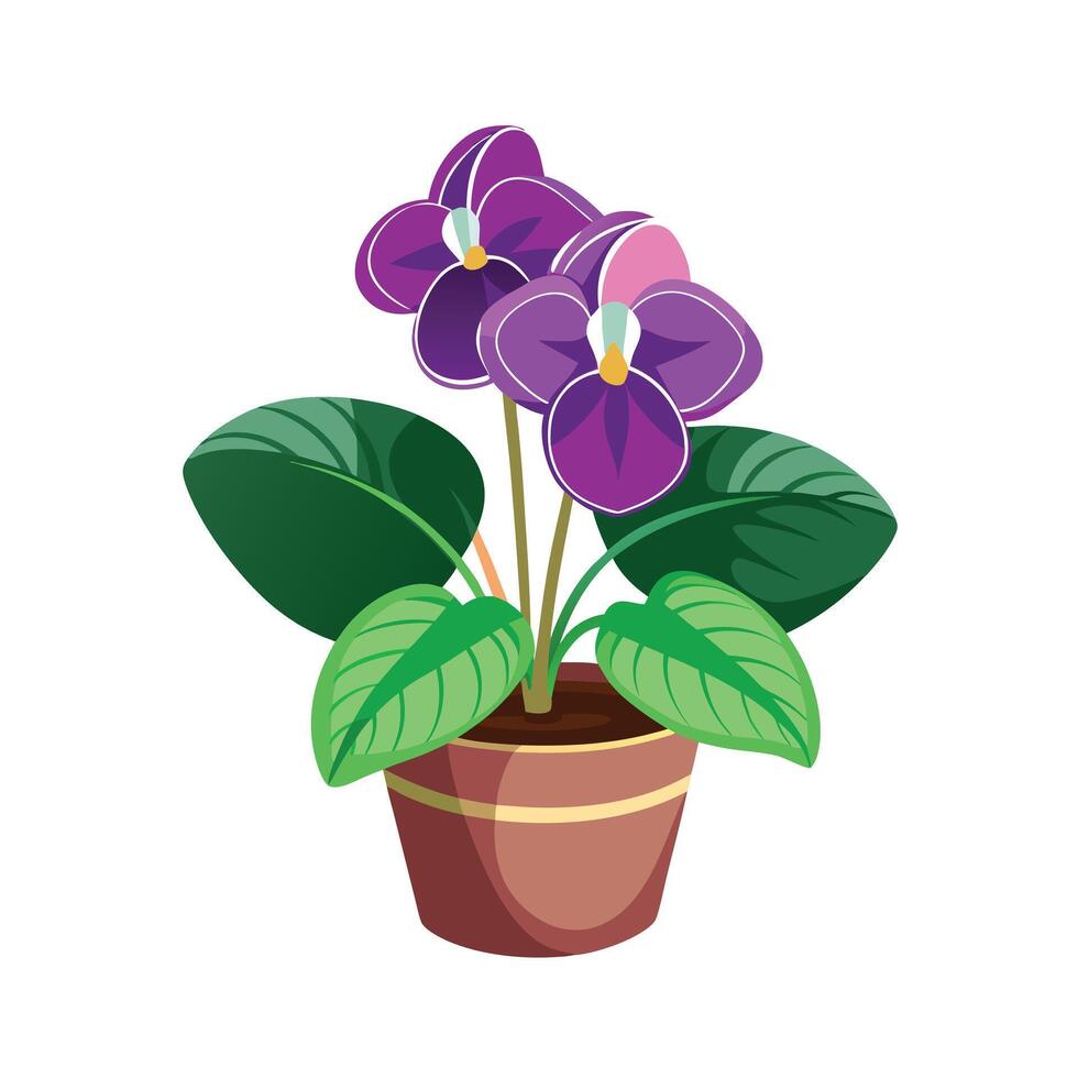 Beautiful Flowerpot Houseplant Illustration vector