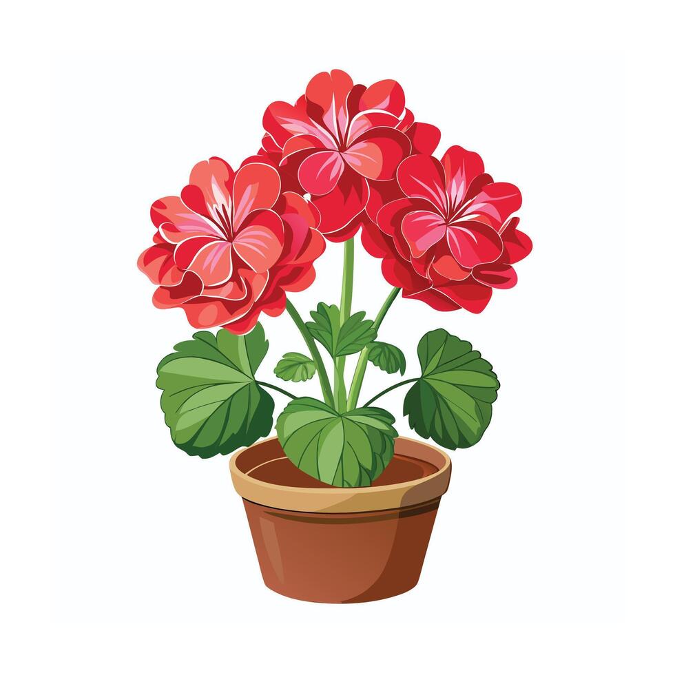 Beautiful Flowerpot Houseplant Illustration vector