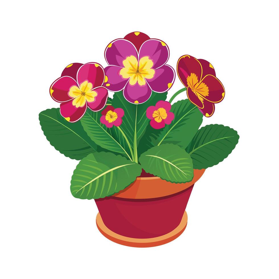 Beautiful Flowerpot Houseplant Illustration vector