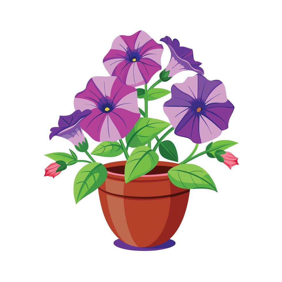 Beautiful Flowerpot Houseplant Illustration vector