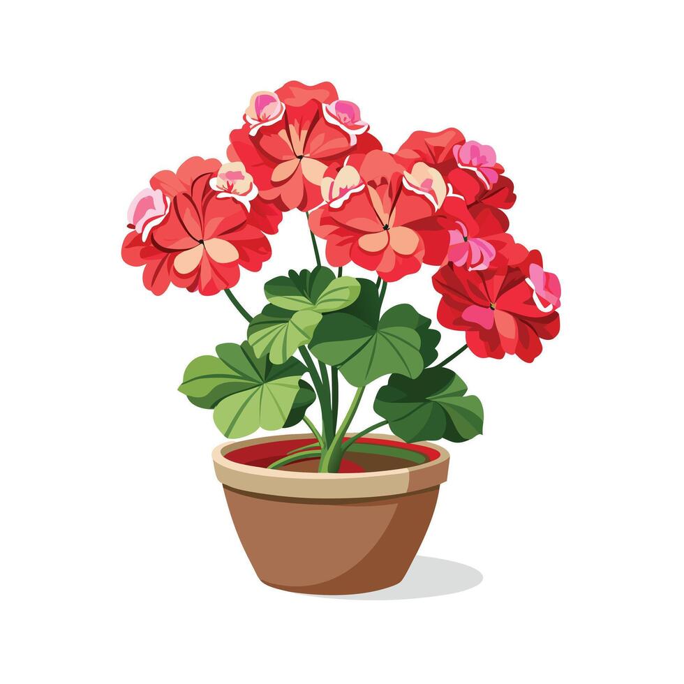 Beautiful Flowerpot Houseplant Illustration vector