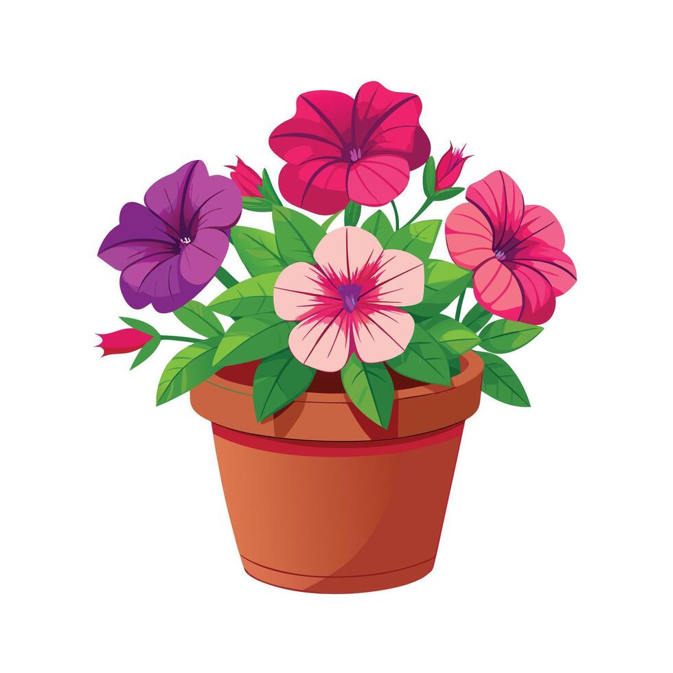 Beautiful Flowerpot Houseplant Illustration vector