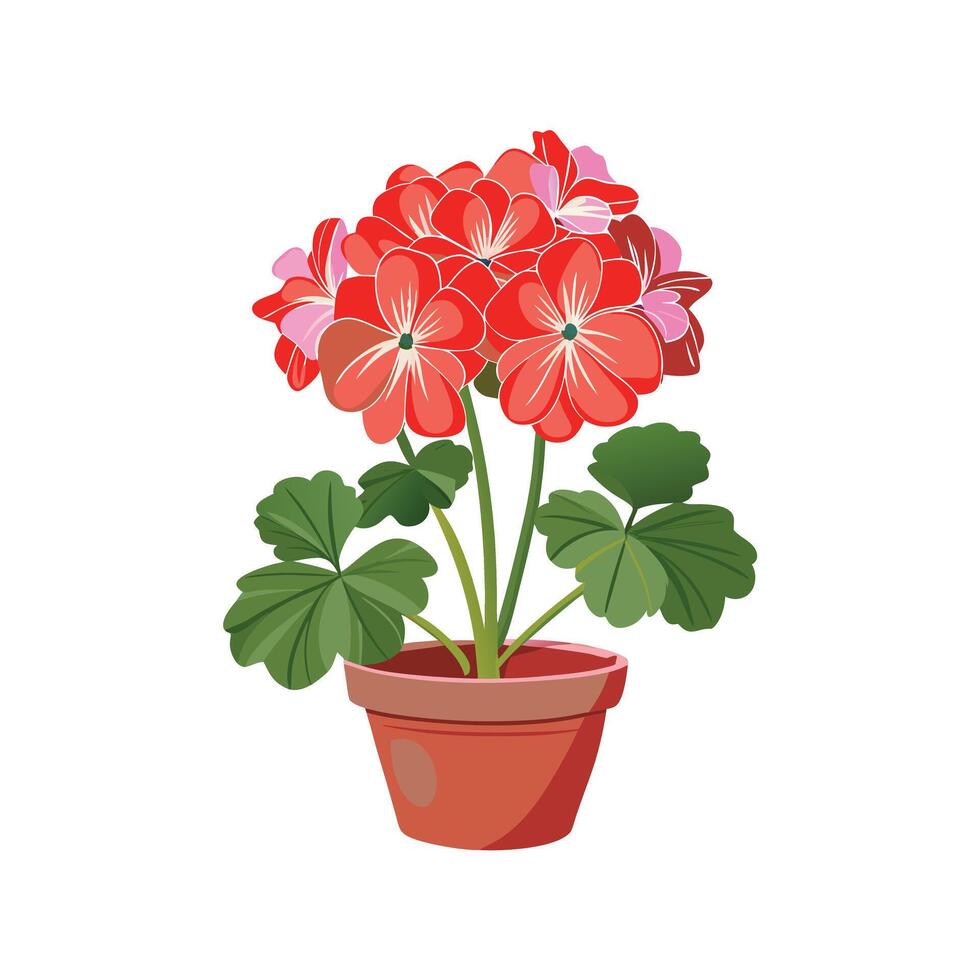 Beautiful Flowerpot Houseplant Illustration vector
