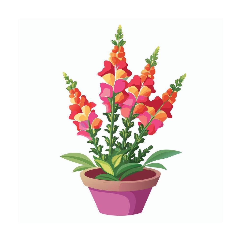 Beautiful Flowerpot Houseplant Illustration vector