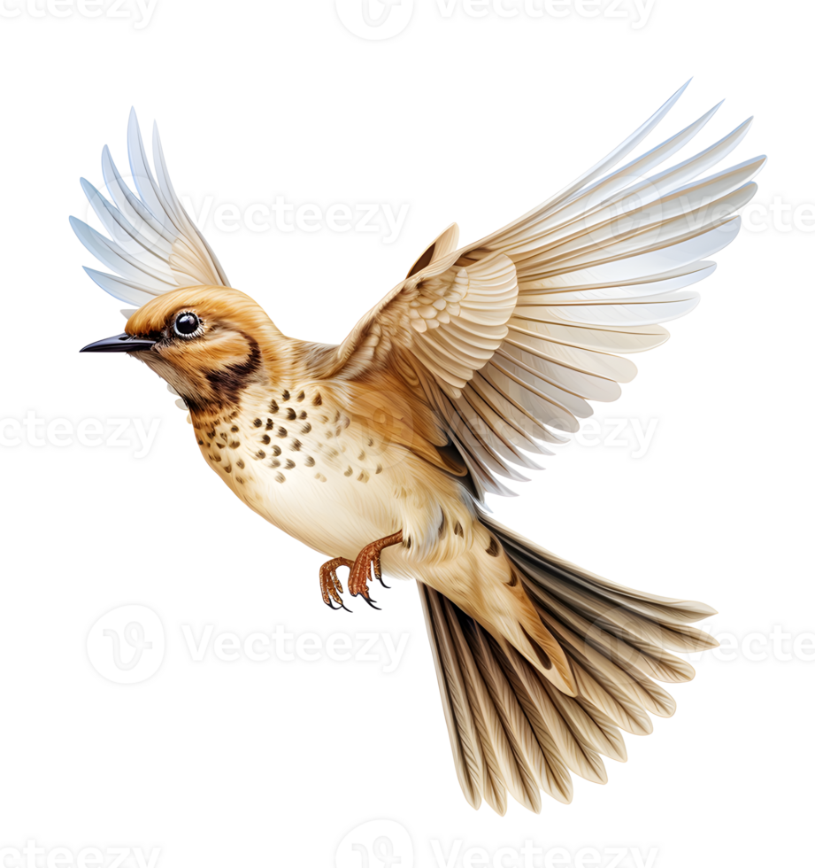 Cute bird flying up isolated on transparent background png