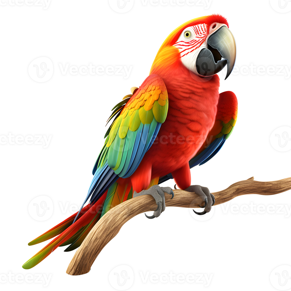 colourful parrot isolated on transparent background png