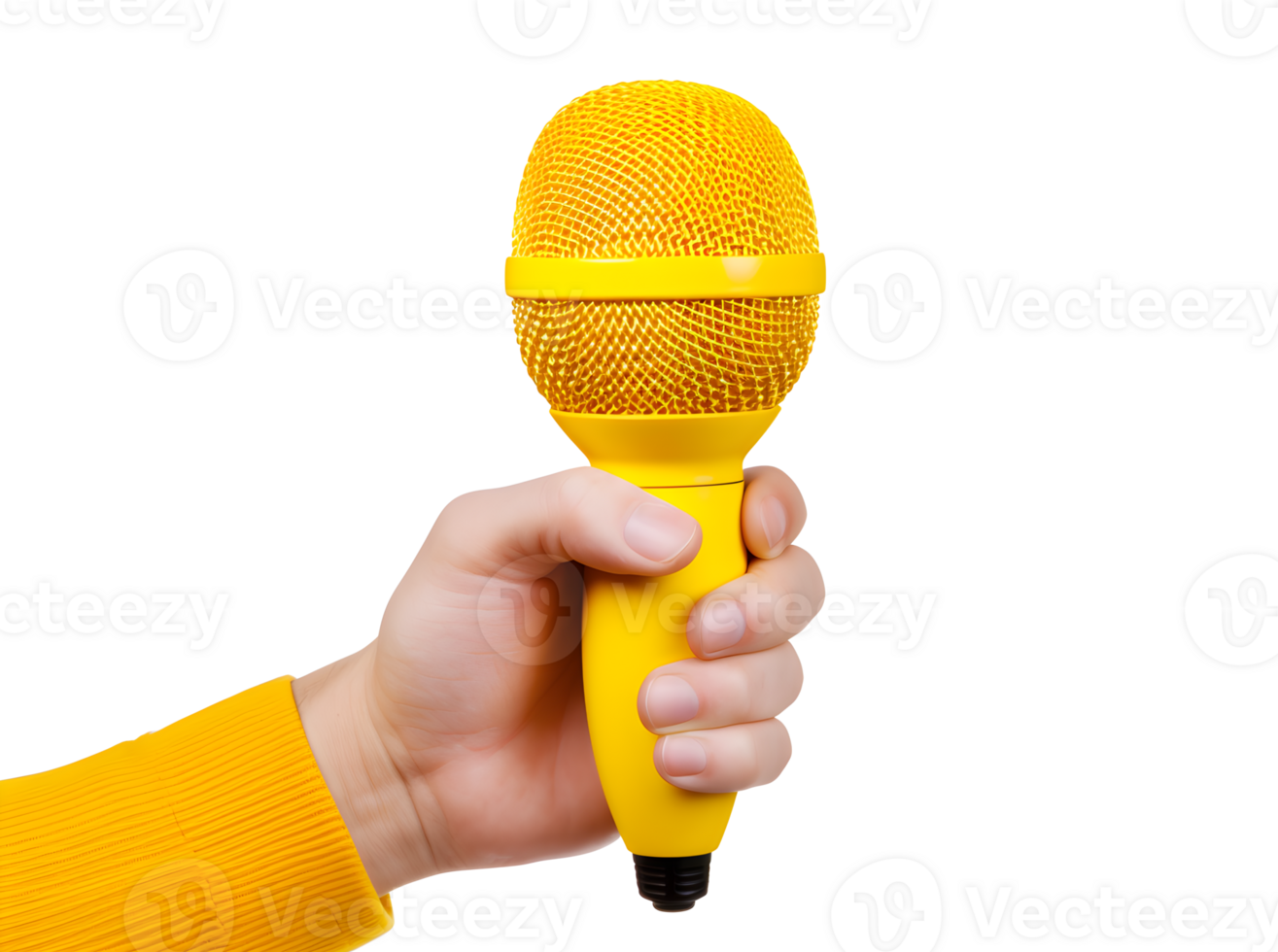 Hand Holding Microphone isolated on transparent background png