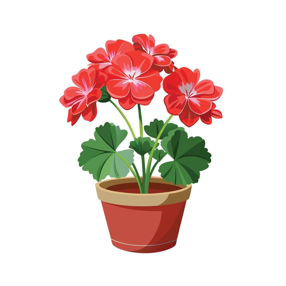 Beautiful Flowerpot Houseplant Illustration vector