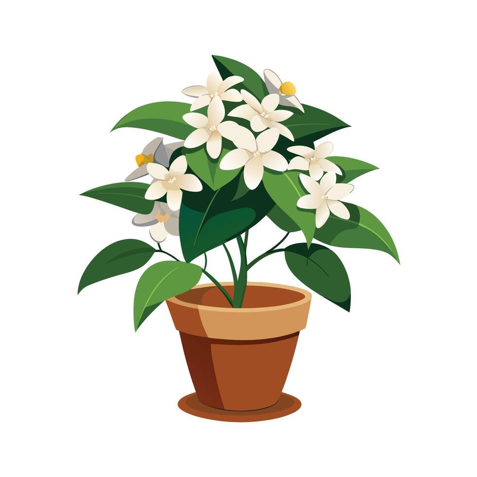 Beautiful Flowerpot Houseplant Illustration vector