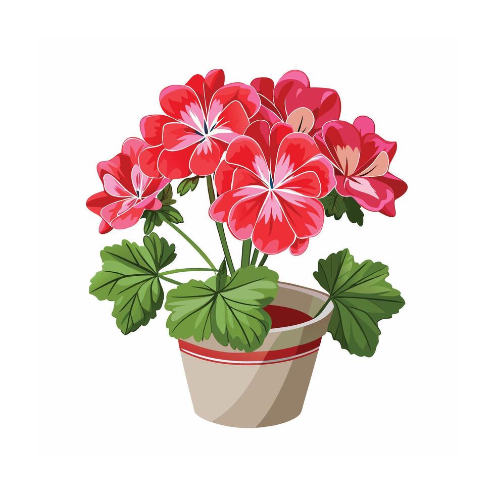 Beautiful Flowerpot Houseplant Illustration vector
