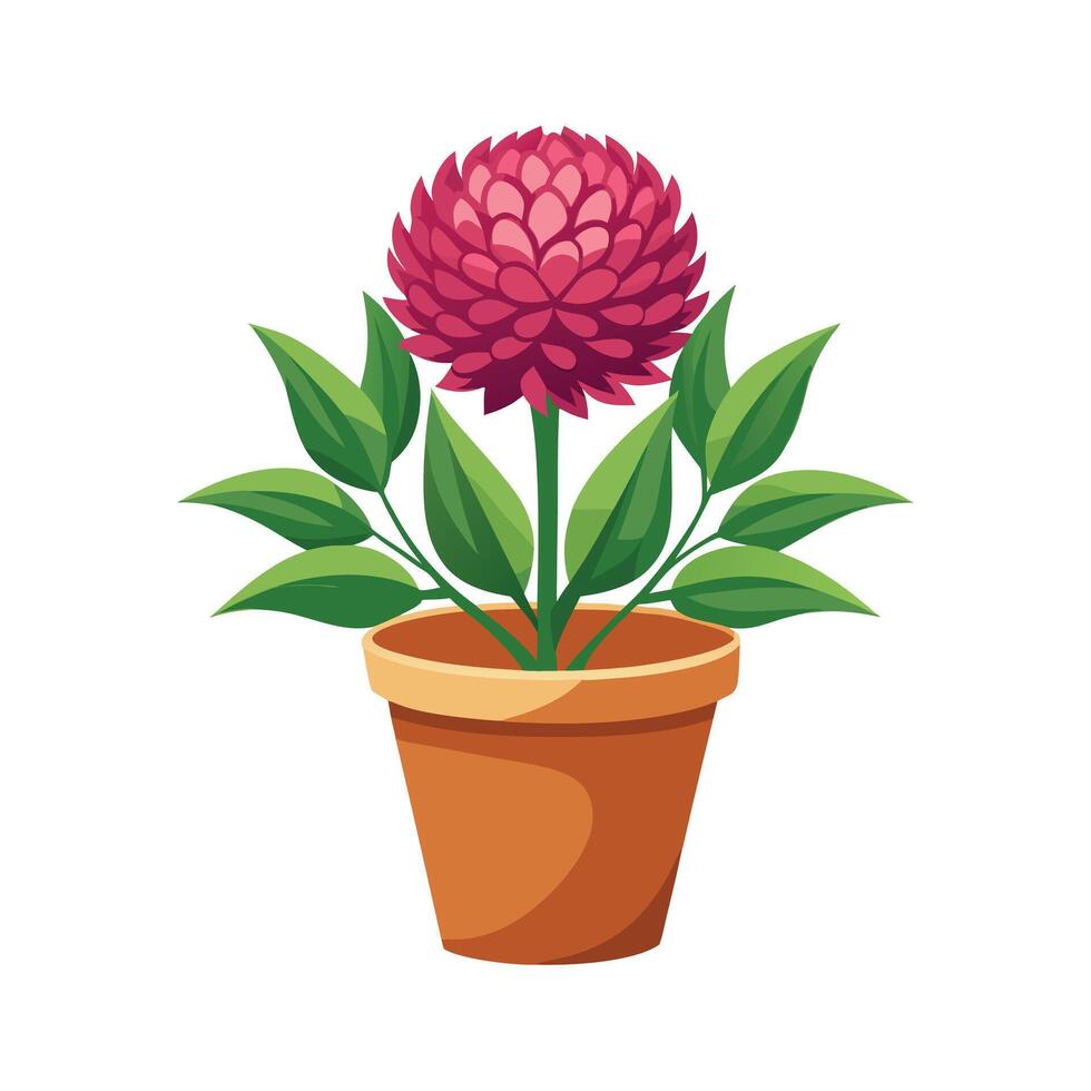Beautiful Flowerpot Houseplant Illustration vector