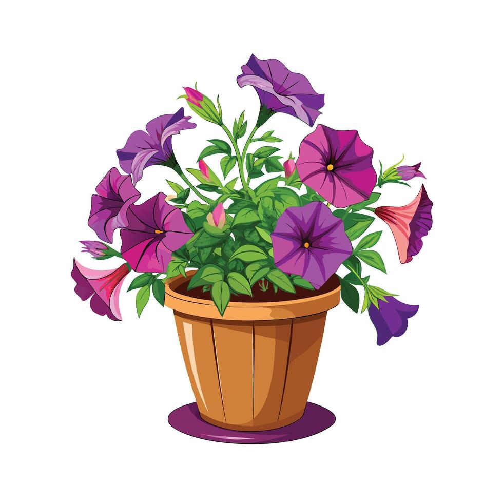 Beautiful Flowerpot Houseplant Illustration vector