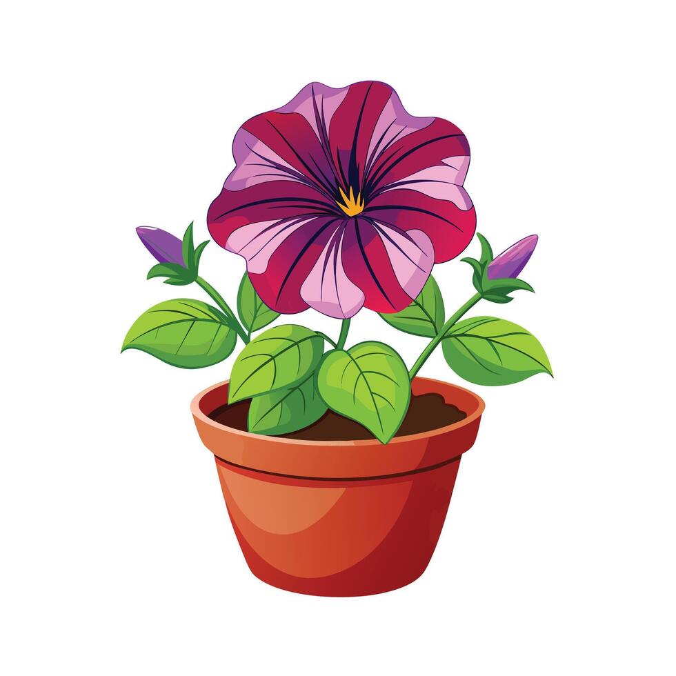 Beautiful Flowerpot Houseplant Illustration vector
