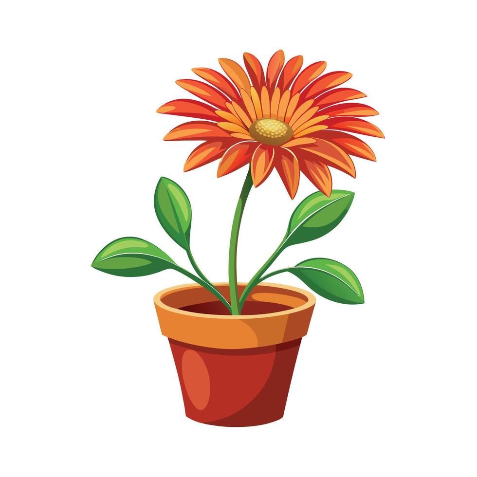 Beautiful Flowerpot Houseplant Illustration vector