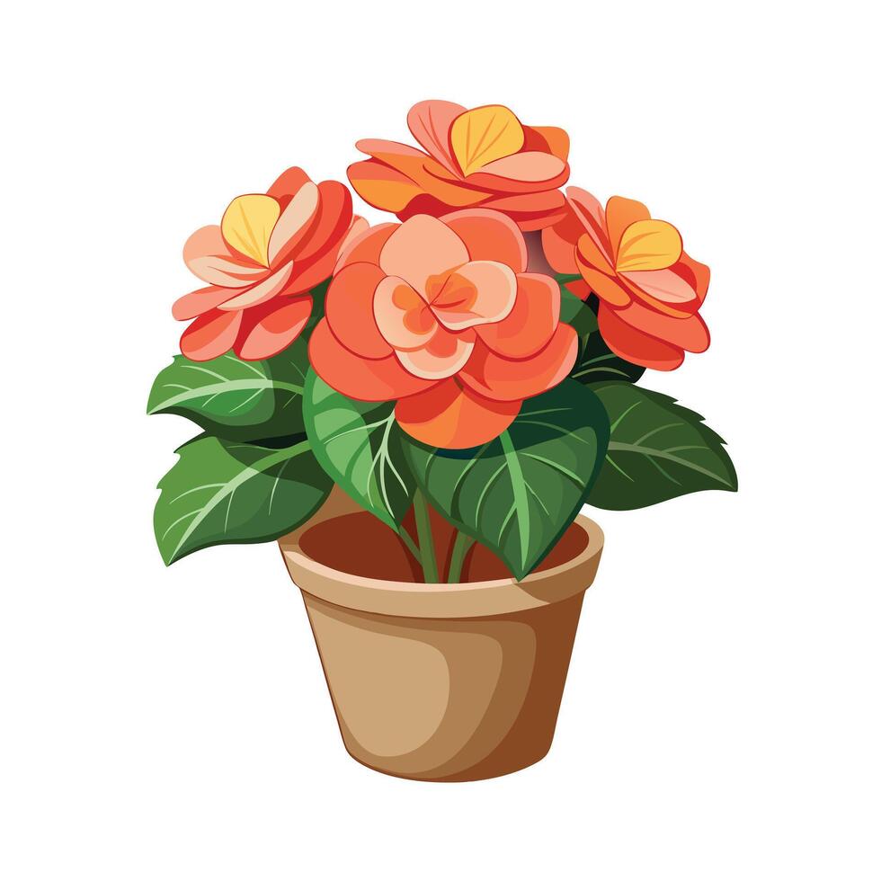 Beautiful Flowerpot Houseplant Illustration vector