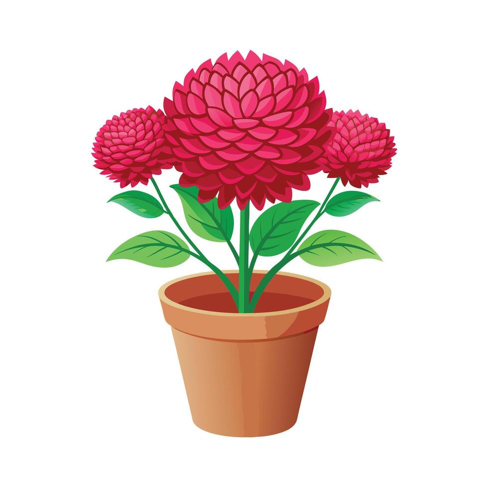 Beautiful Flowerpot Houseplant Illustration vector
