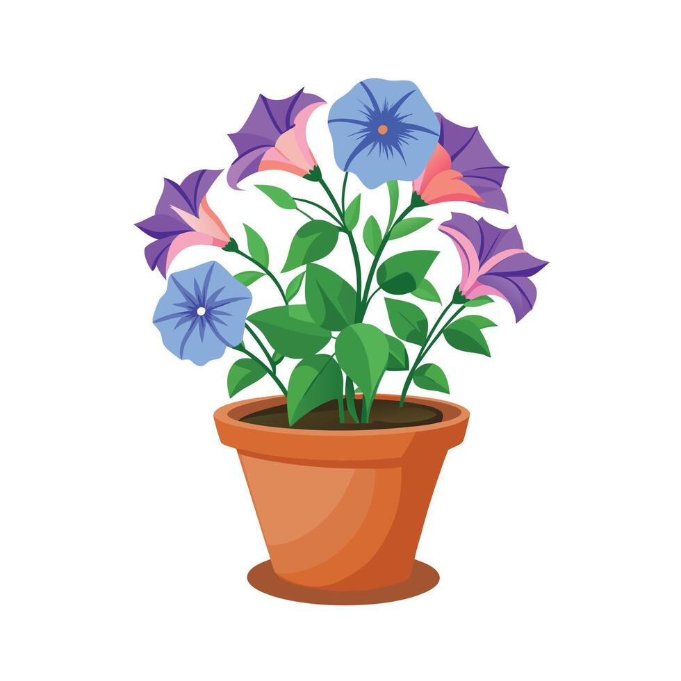 Beautiful Flowerpot Houseplant Illustration vector