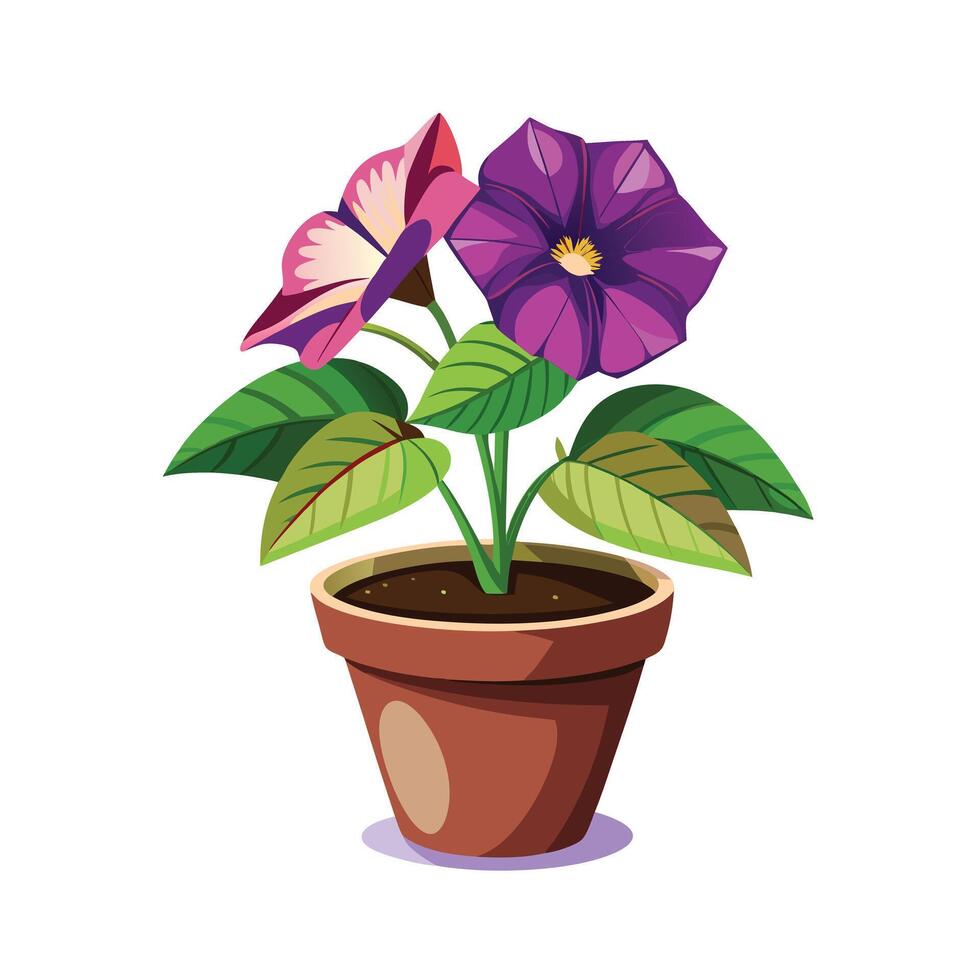 Beautiful Flowerpot Houseplant Illustration vector