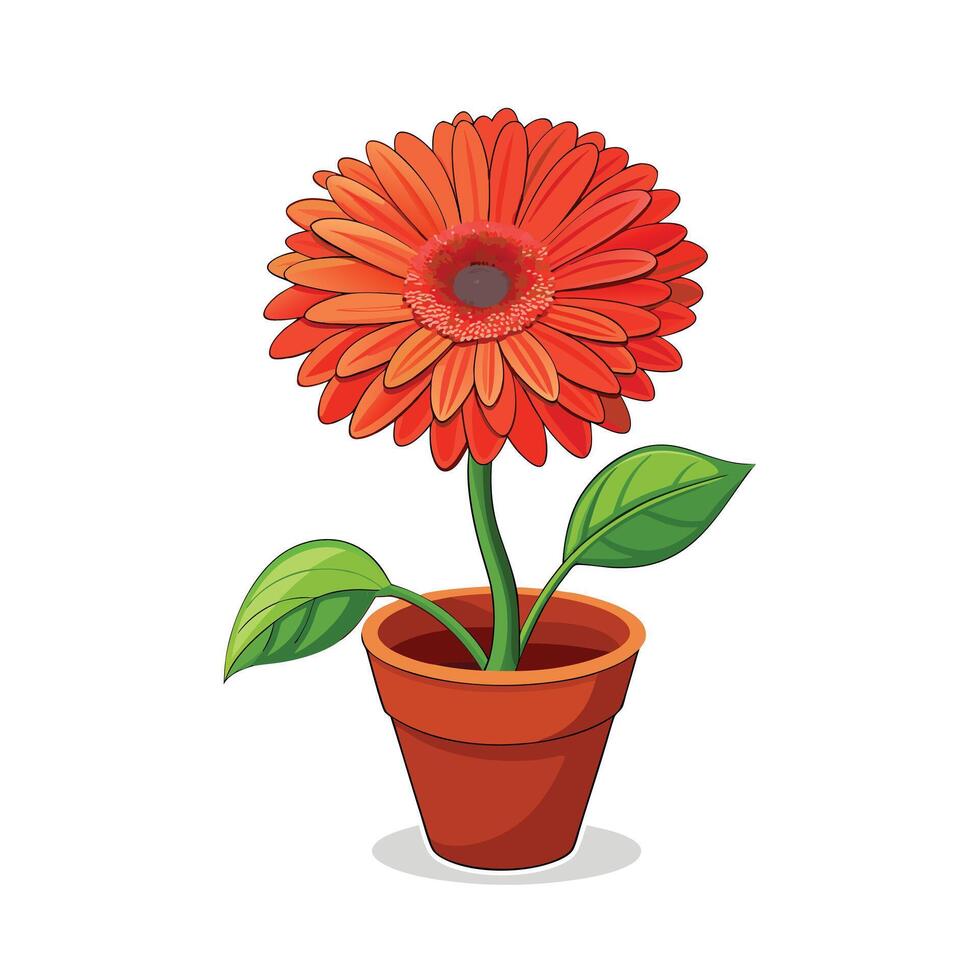 Beautiful Flowerpot Houseplant Illustration vector