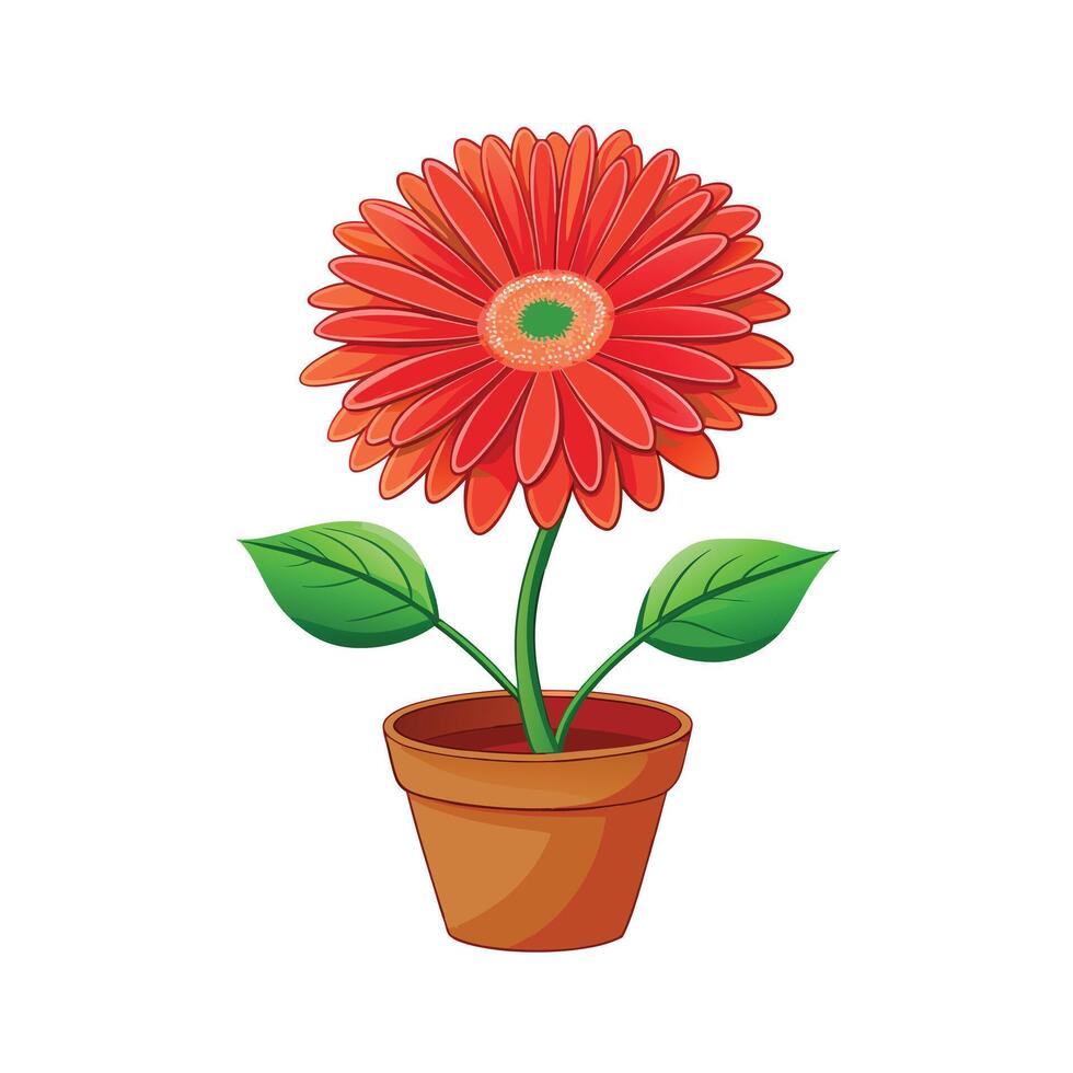 Beautiful Flowerpot Houseplant Illustration vector