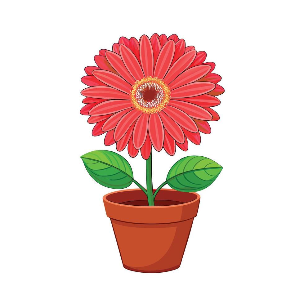 Beautiful Flowerpot Houseplant Illustration vector