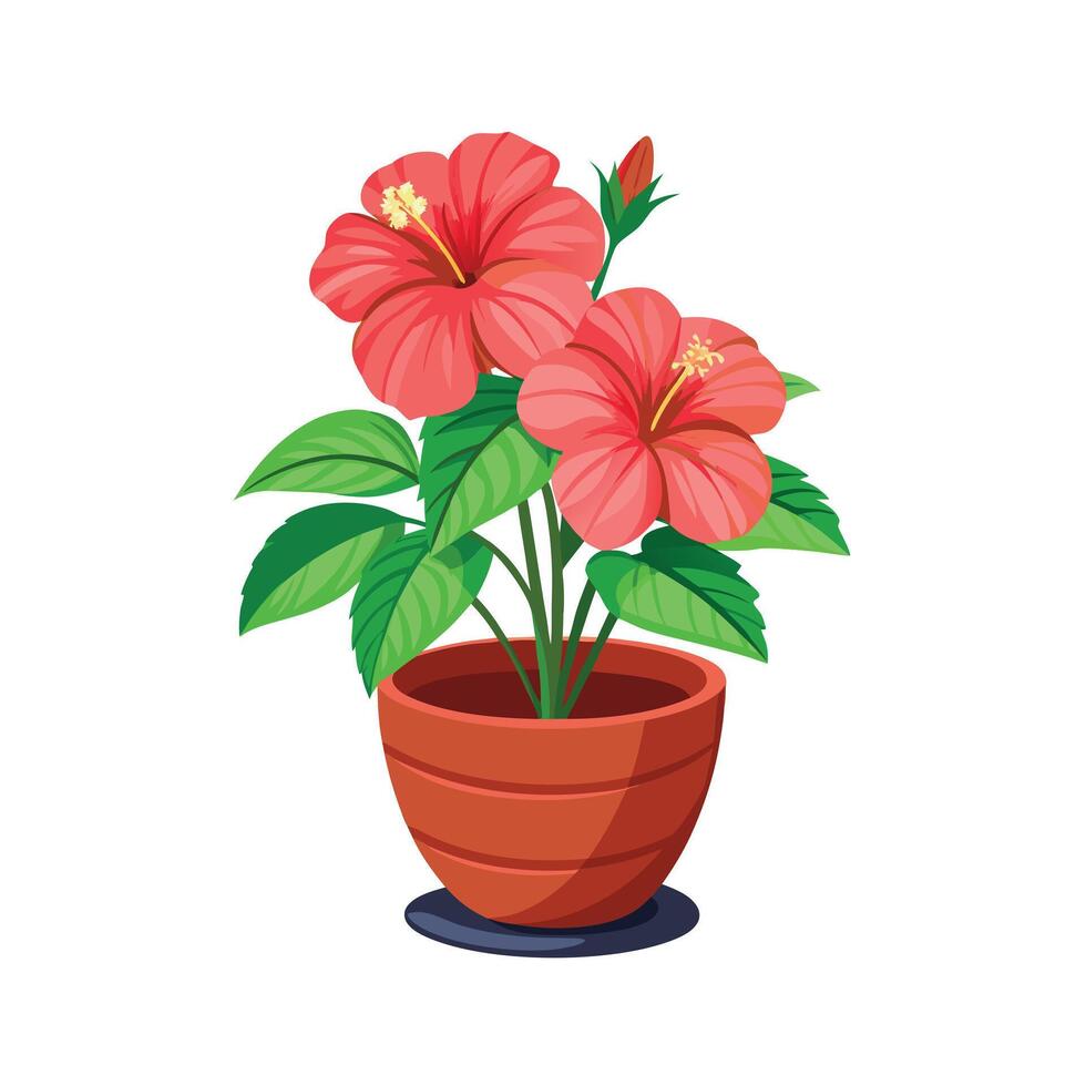 Beautiful Flowerpot Houseplant Illustration vector