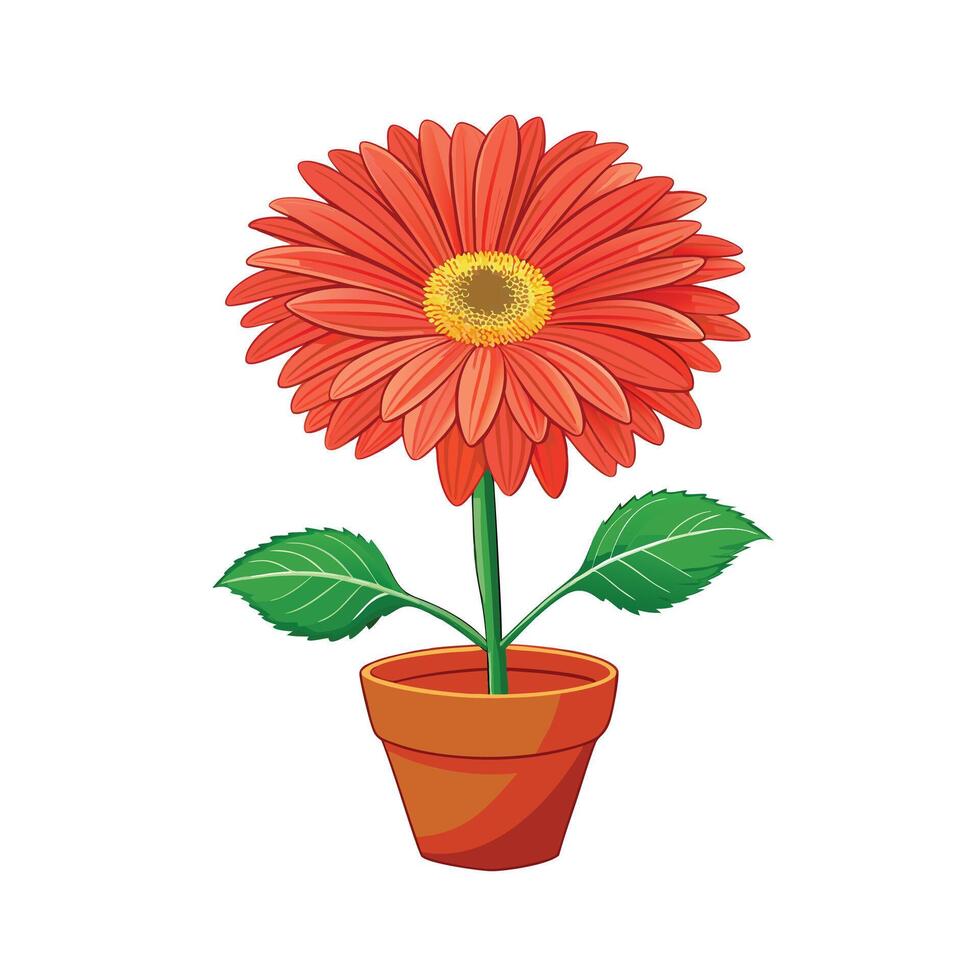 Beautiful Flowerpot Houseplant Illustration vector