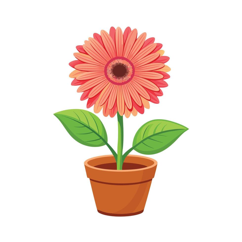 Beautiful Flowerpot Houseplant Illustration vector