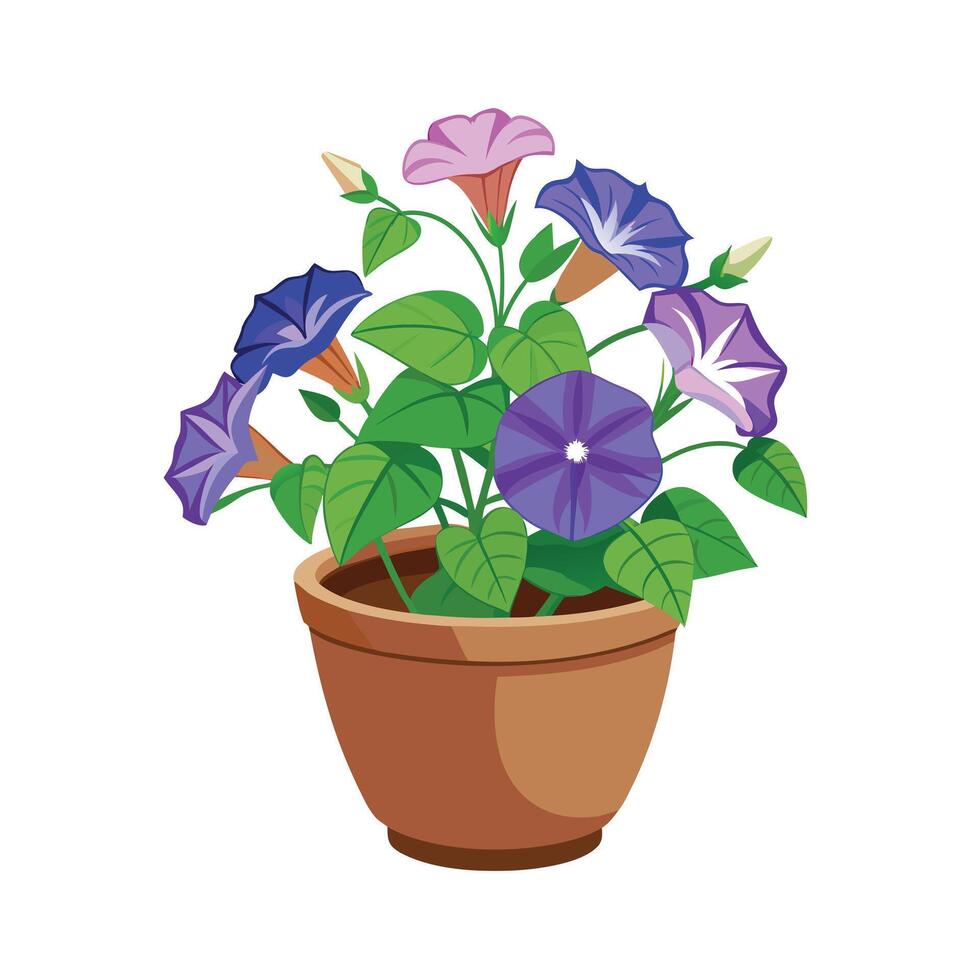 Beautiful Flowerpot Houseplant Illustration vector
