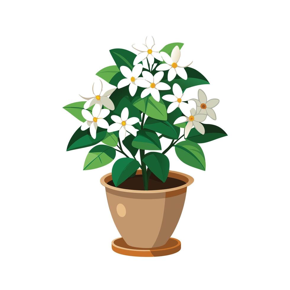 Beautiful Flowerpot Houseplant Illustration vector