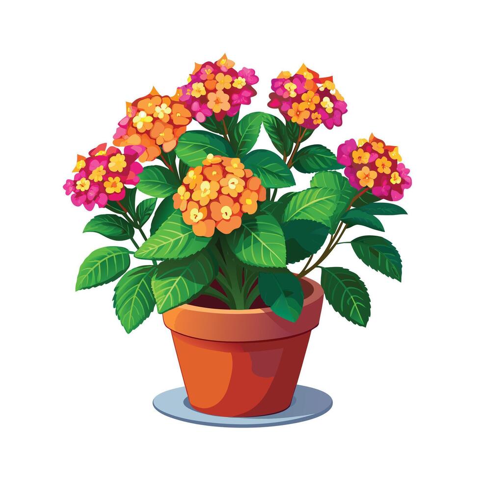 Beautiful Flowerpot Houseplant Illustration vector