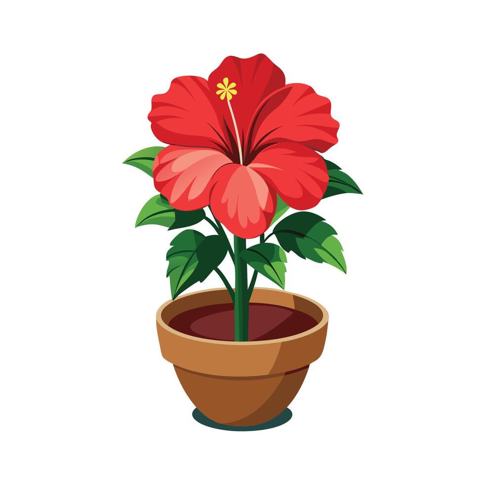 Beautiful Flowerpot Houseplant Illustration vector