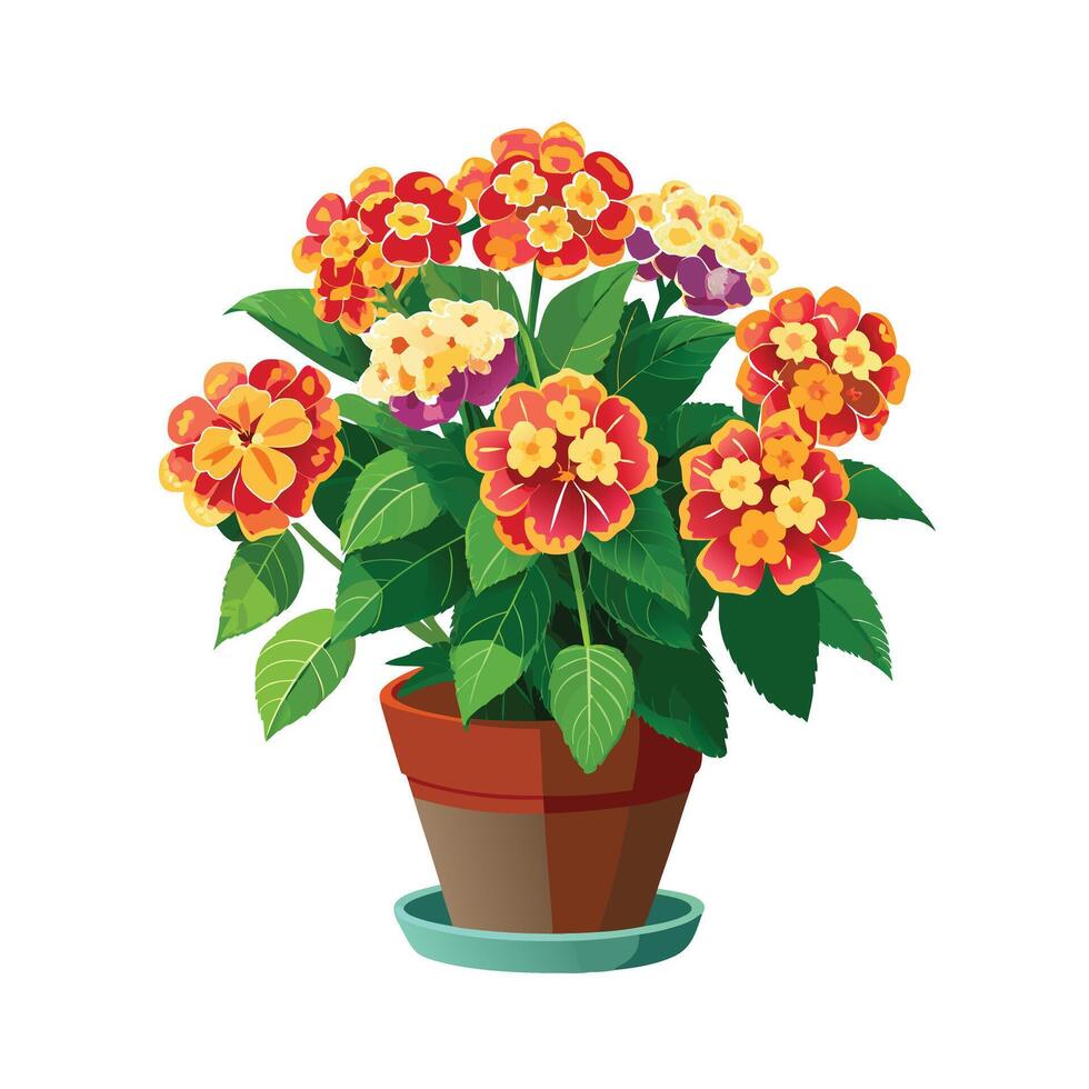 Beautiful Flowerpot Houseplant Illustration vector