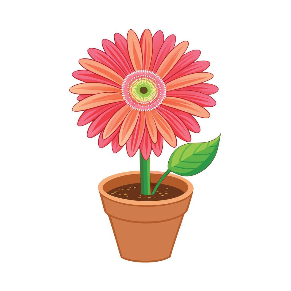 Beautiful Flowerpot Houseplant Illustration vector