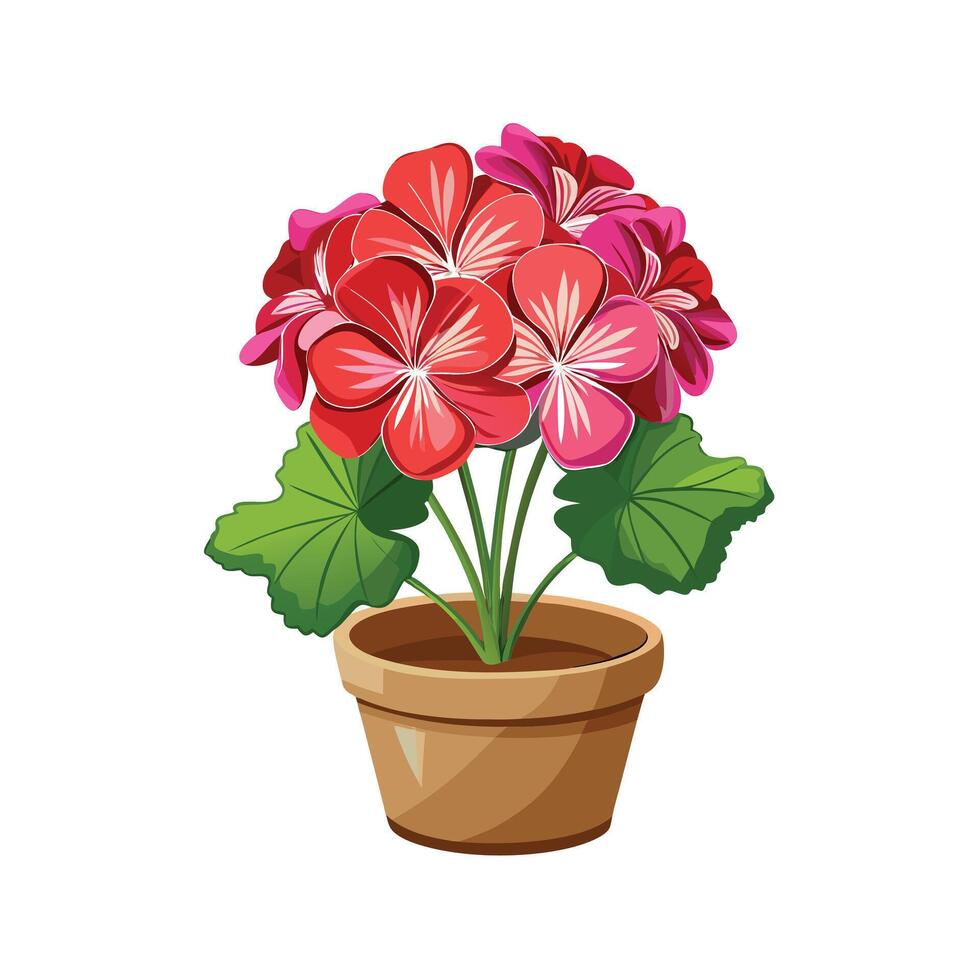 Beautiful Flowerpot Houseplant Illustration vector