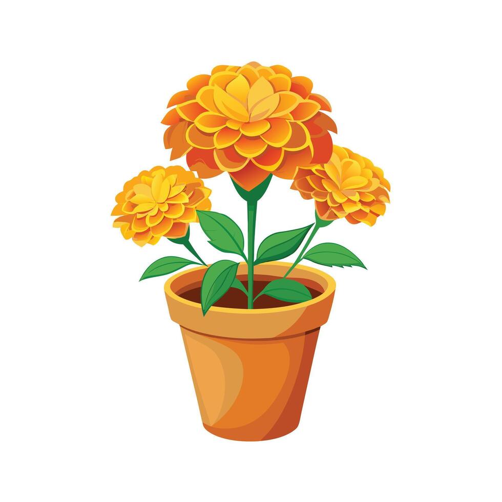 Beautiful Flowerpot Houseplant Illustration vector
